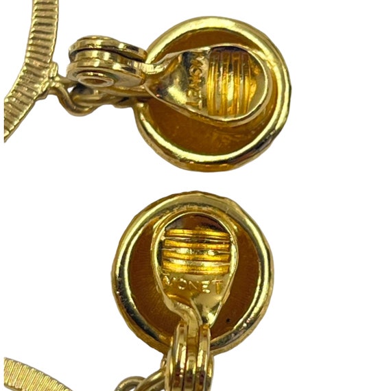 Vintage Gold Monet Hoop Earrings 1960s 1970s Stat… - image 3