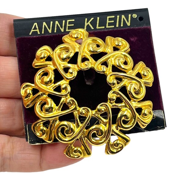 Vintage Anne Klein Spiral Brooch Pin 1980s 1990s … - image 2