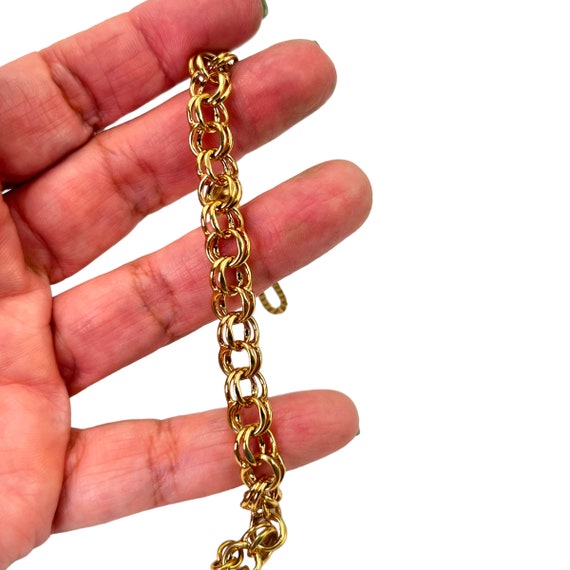 Vintage Monet Gold Chain Bracelet 1980s 1990s Pol… - image 2