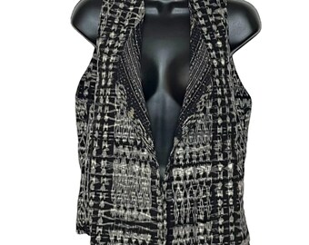 Gilet Femme Vintage ÖNDER - Taille 3 - Imprimé Bohème Ethnique - Doublé - Marron