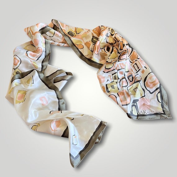 STRIKING Vintage Anne Klein Scarf 1980s 1990s Run… - image 3