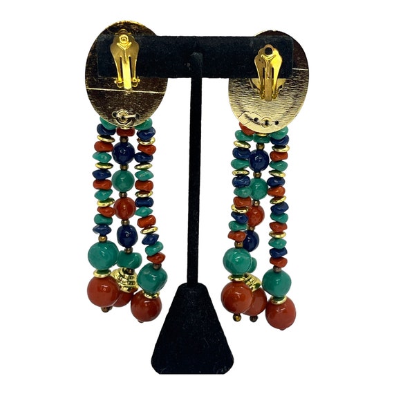 INCREDIBLE Vintage Pakula Beaded Earrings 1980s 1… - image 3