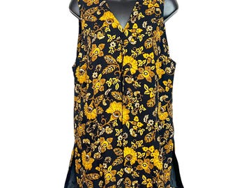 Vintage Beaded Floral Tunic Vest: 1980s Liz Claiborne Boho Style (S-M)