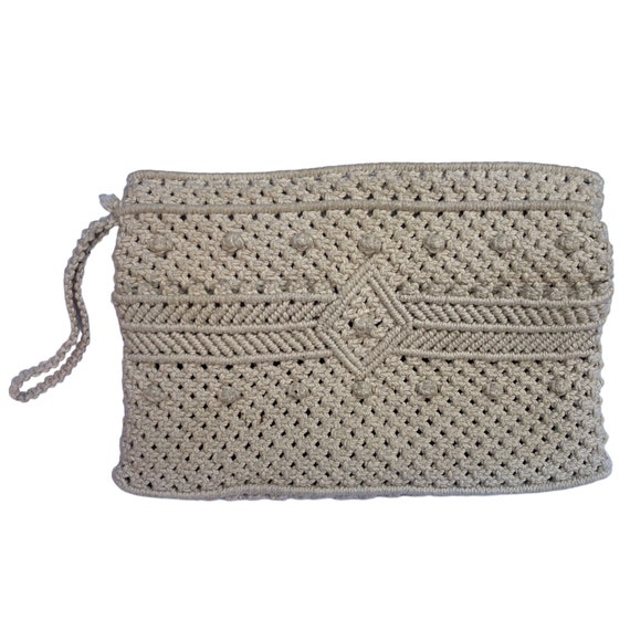 LOVELY Vintage Boho Crocheted Clutch Purse 1960s … - image 1