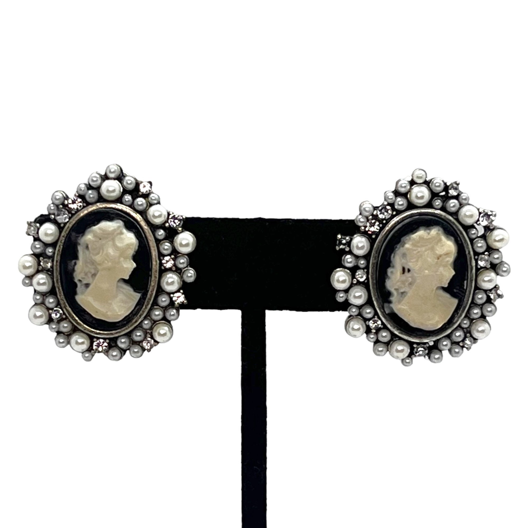 Moon Maiden Jewelry Black Framed Owl Cameo Earrings India | Ubuy