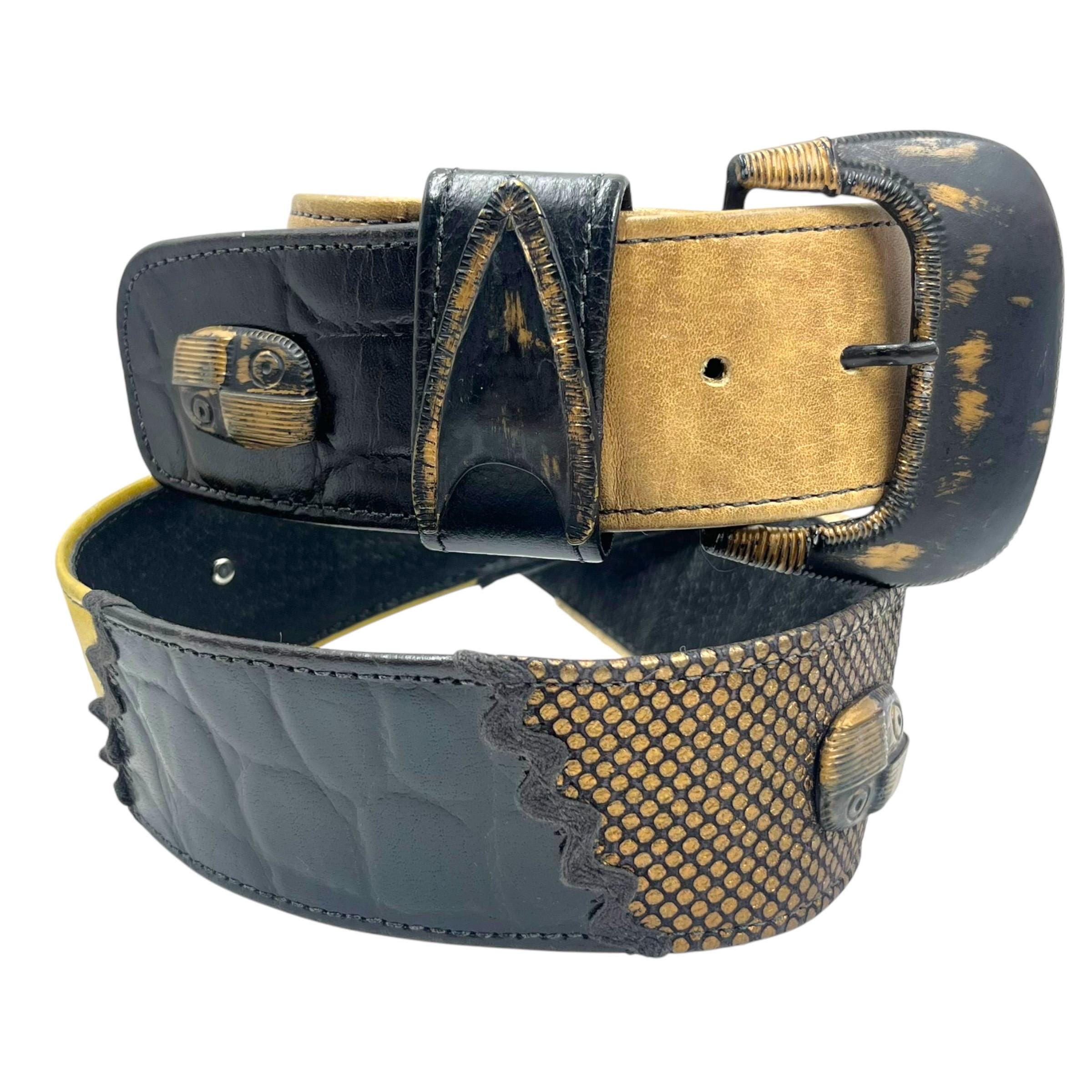 Leather Patchwork Belt - Etsy display picture 3