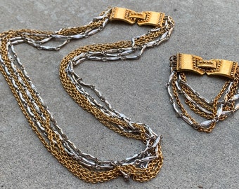 lot of 3 necklaces vtg chains gold tone metal 46inch 50inch 60 inch