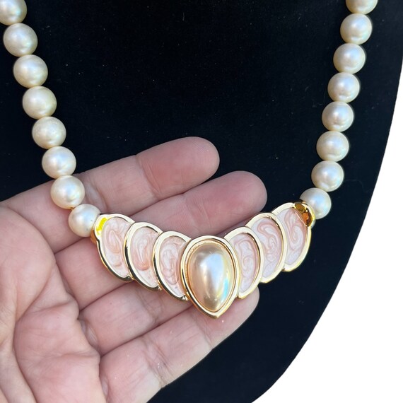 INCREDIBLE Vintage Napier Pearl Enamel Necklace 1… - image 2