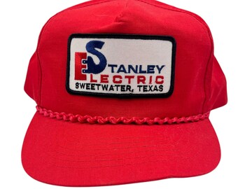 Casquette trucker vintage Stanley Electric, Sweetwater Texas, casquette snapback rouge