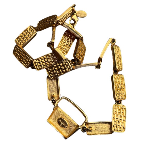 DIVINE Vintage Douglas Paquette Picnic Basket Necklac… Gem