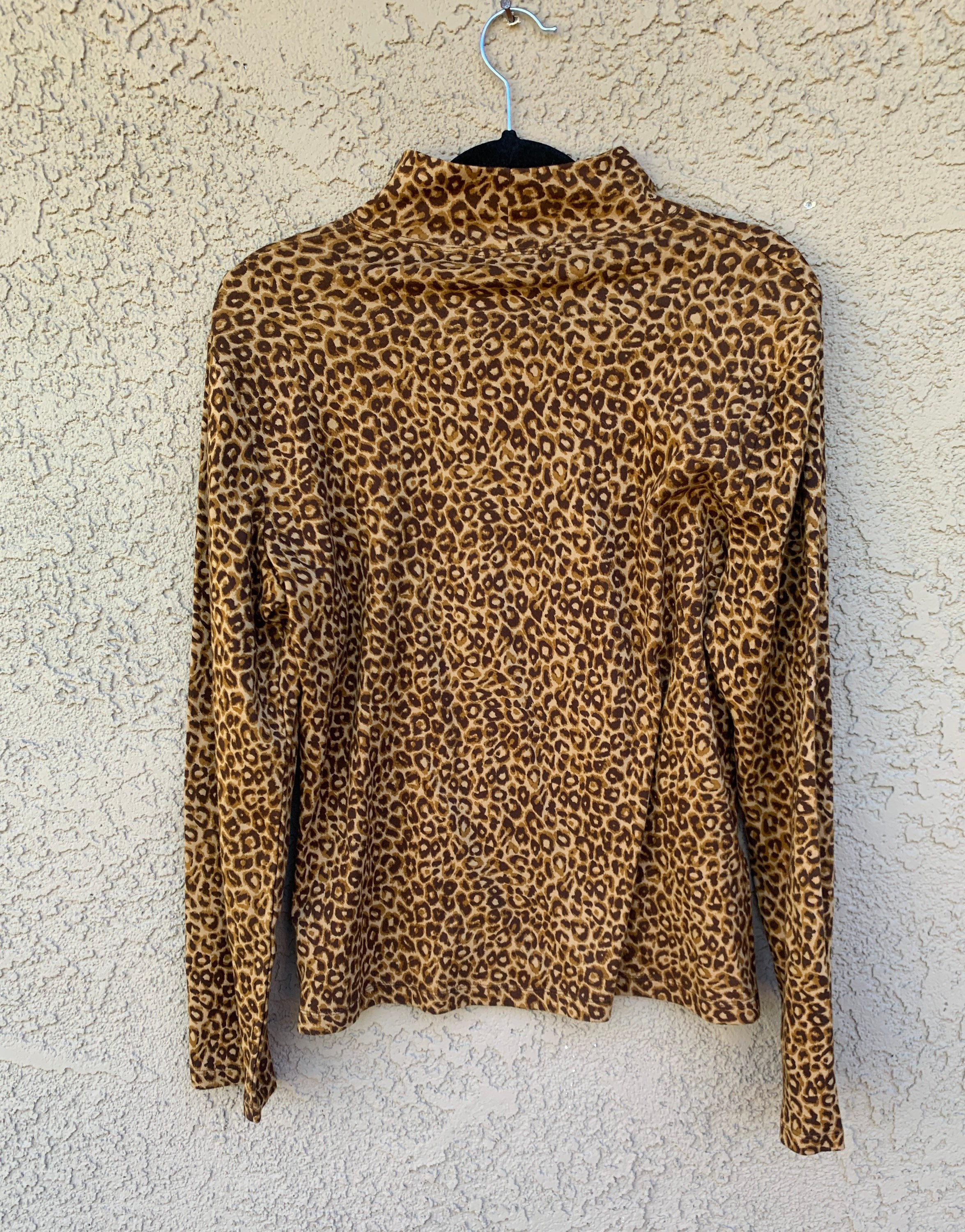 cheetah mock neck top
