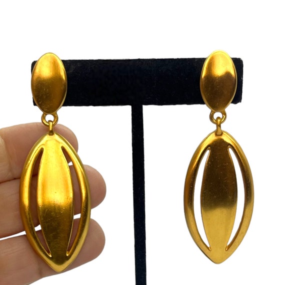 Vintage Anne Klein Drop Earrings 1980s 1990s Chun… - image 2