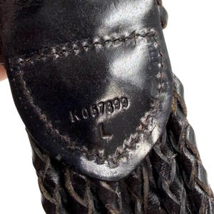 Vintage Brighton 80s 90s Black Braided Stretch Leather Belt Brass Buckle Size L image 4