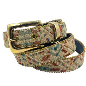 Vintage Elite Fresno Lace Belt: 1980s Multicolor Glitter  display picture 2
