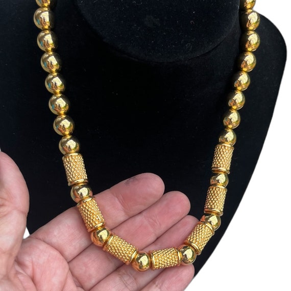 Vintage Napier Gold Beaded Necklace 1980s 1990s C… - image 2