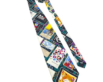 Vintage Kenwood Vineyards Silk Tie: Multicolor Wine Labels, Sonoma Winery