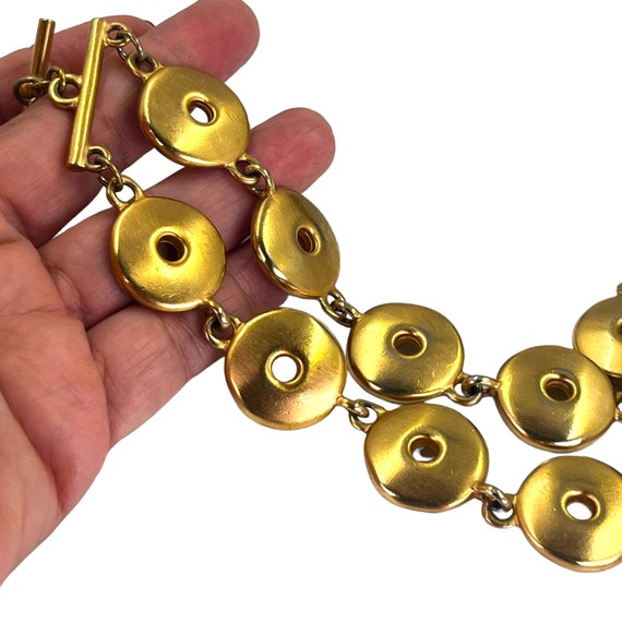 Vintage Anne Klein Gold Bracelet 1980s 1990s Runw… - image 2