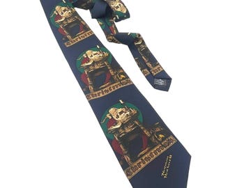 Vintage 90s Norman Rockwell Santa Christmas Tie