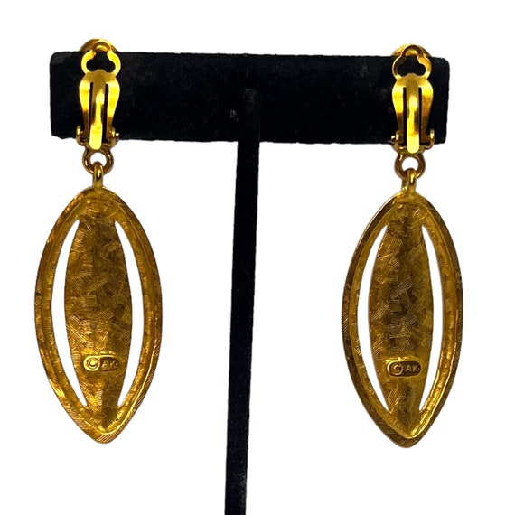 Vintage Anne Klein Drop Earrings 1980s 1990s Chun… - image 3