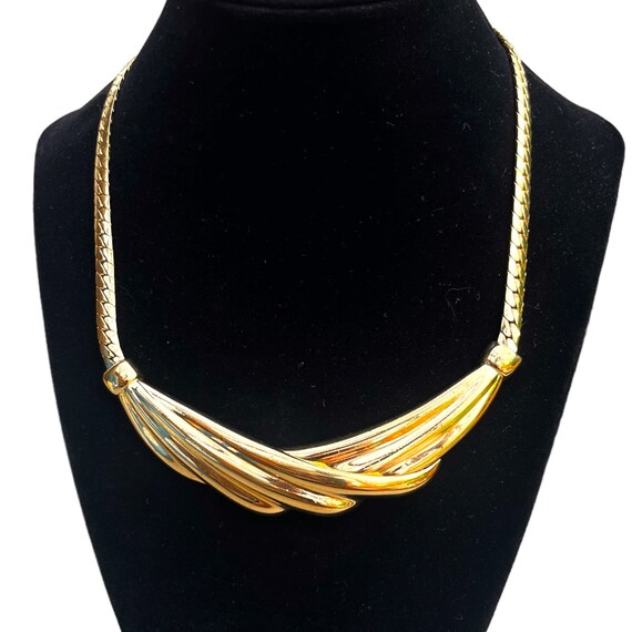 Vintage Monet Gold Choker Necklace 1980s 1990s Ru… - image 1