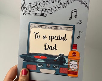 Happy fathers day greeting card | dad | papa | Hand drawn design | Coloured Envelope included