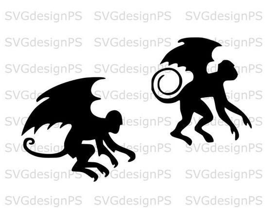 Download Flying Monkey Svg Eps Dxf Cnc Laser Svg Cricut Silhouette Etsy
