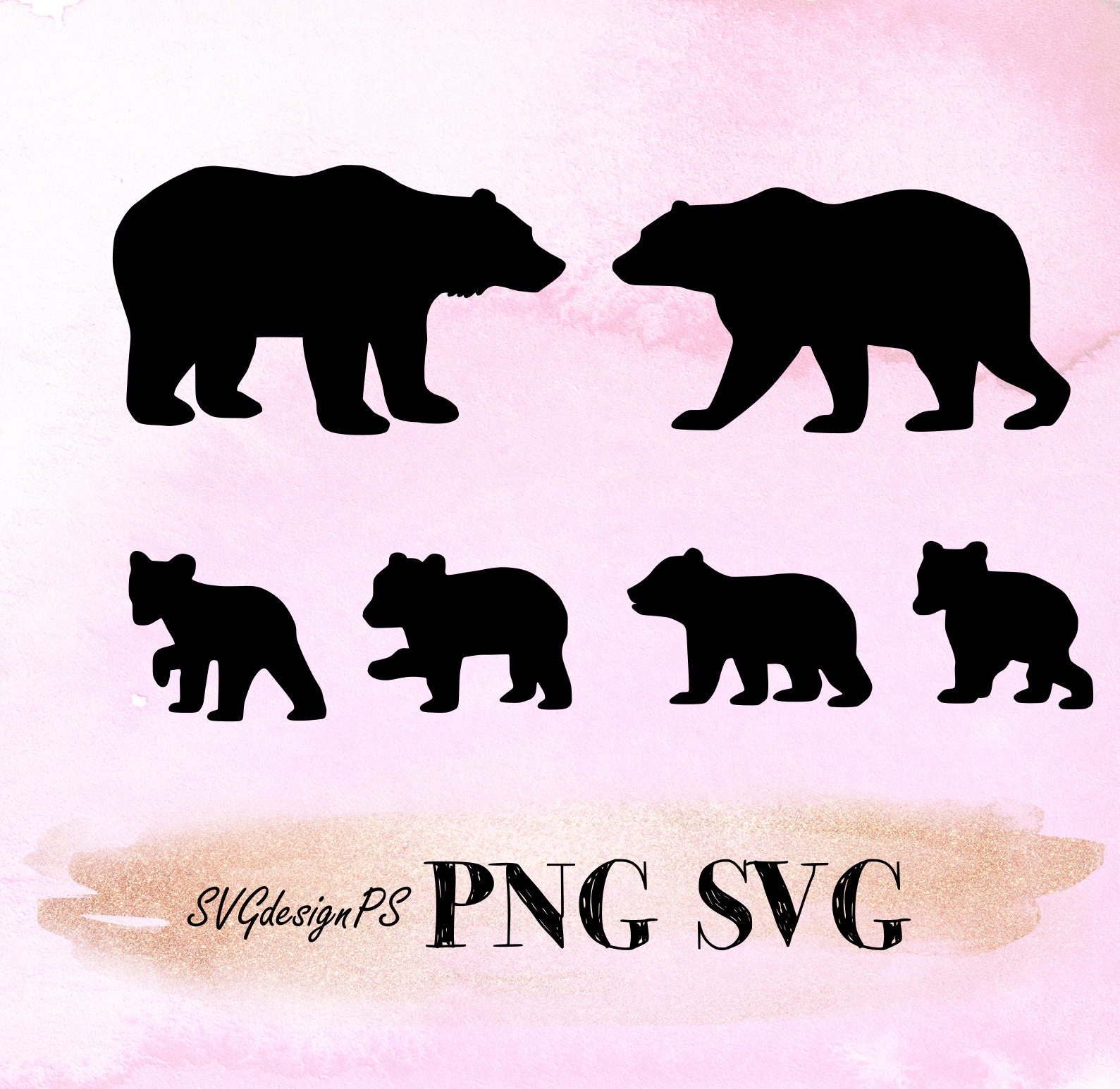 Bear Family svg Eps DXF CNC Plasma Laser SVG Cricut Silhouette Cuttab…