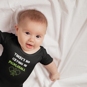 Pickleball Onesie, There&#39;s No Crying in Pickleball, Pickleball Baby Onesie, Baby shower gift