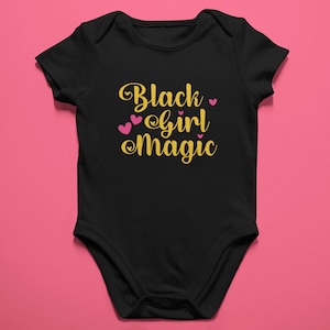 Black Girl Magic Onesie- Glitter Baby Onesie, Baby Shower Gift, Custom Baby Onesie, Baby Girl Arrival