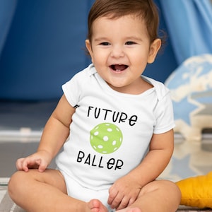 Future Baller, Pickleball Onesie, Baby Bodysuit, Pickleball Baby, Baby Shower Gift, Unisex Onesie, Sports Baby Onesie, Pickleball