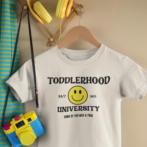 Toddlerhood University Shirt - Kids Smiley Face Retro Toddler T-shirt
