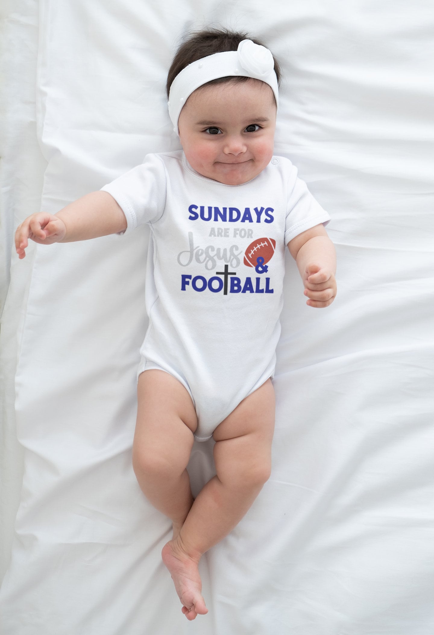 Sundays Are For Jesus And Football Onesie, Christian Baby Clothes, Cowboys Onesie, Glitter, Football Sunday, Baby Girl Cowboys