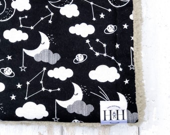 Black Night Jersey and Grey Faux Fur Pet Blanket