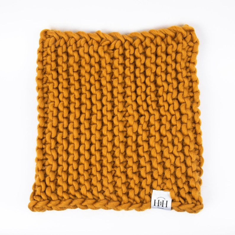 Luxury Hand Knitted 100% Peruvian Wool Chunky 'Human' Snoods Ochre