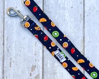 Navy Fruits Pet Lead / Leash
