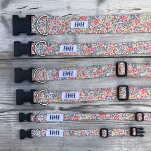 Hetty & Huxley Liberty pastel floral pet collars in all 6 sizes