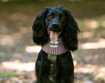 Luxury Hand Knitted 100% Merino Wool Dog Snood - Lavender