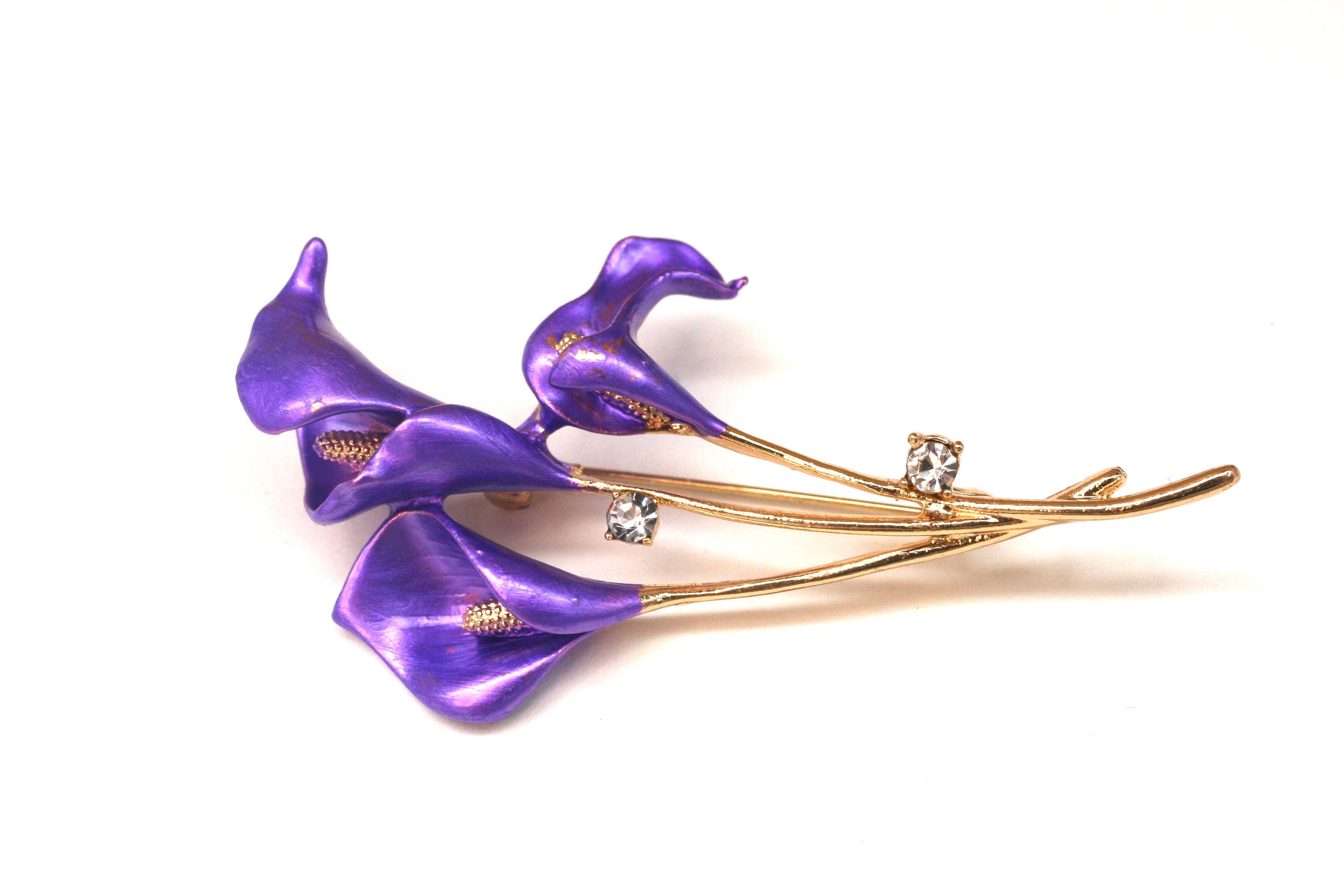 2023 New Creative Brooch Rhinestone Calla Lily Flower Brooch for Women  Girls Suit Brooch Collar Pin Jewelry - AliExpress