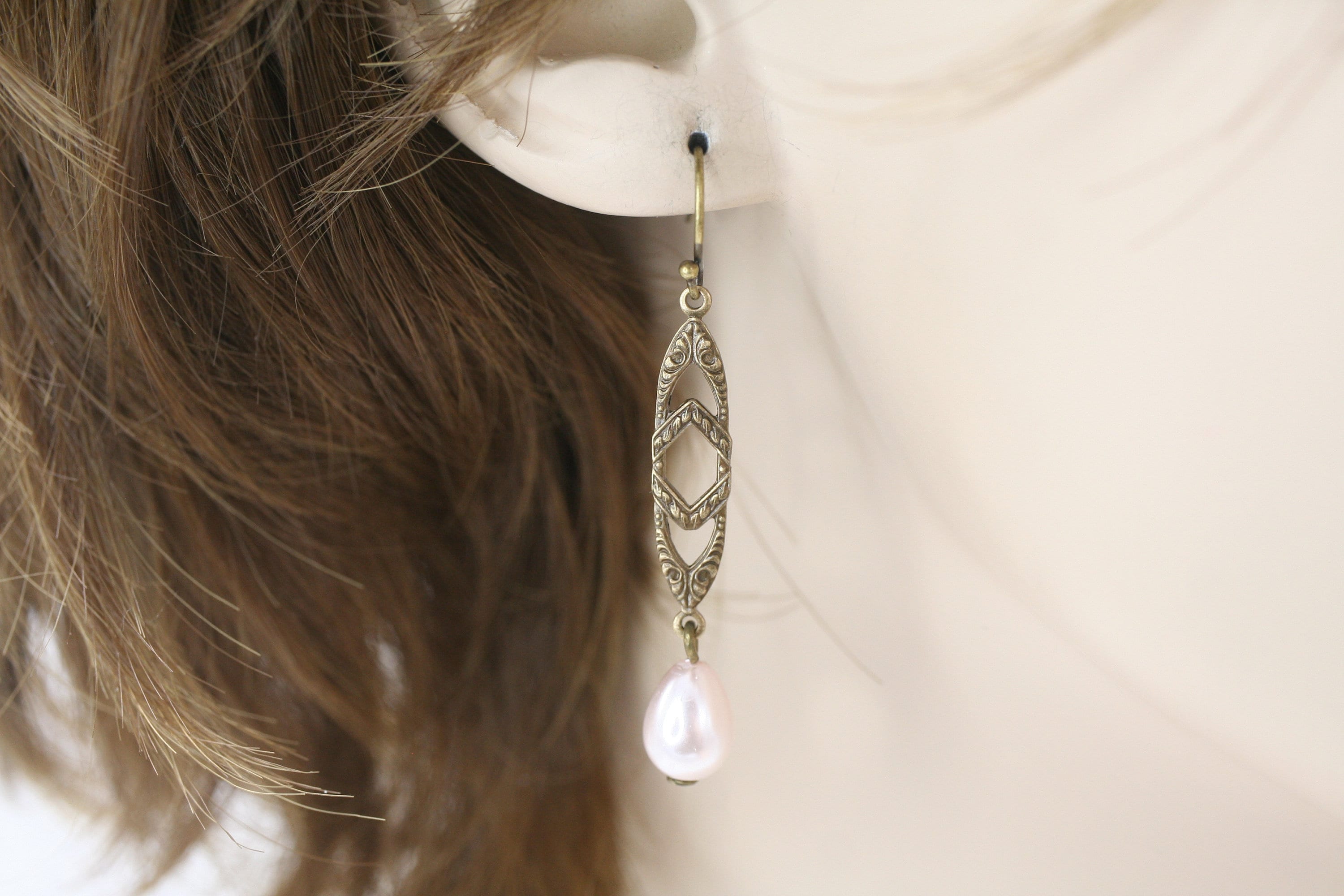 Art Deco Pearl Earrings Art Deco Jewelry 1920s Earrings Flapper