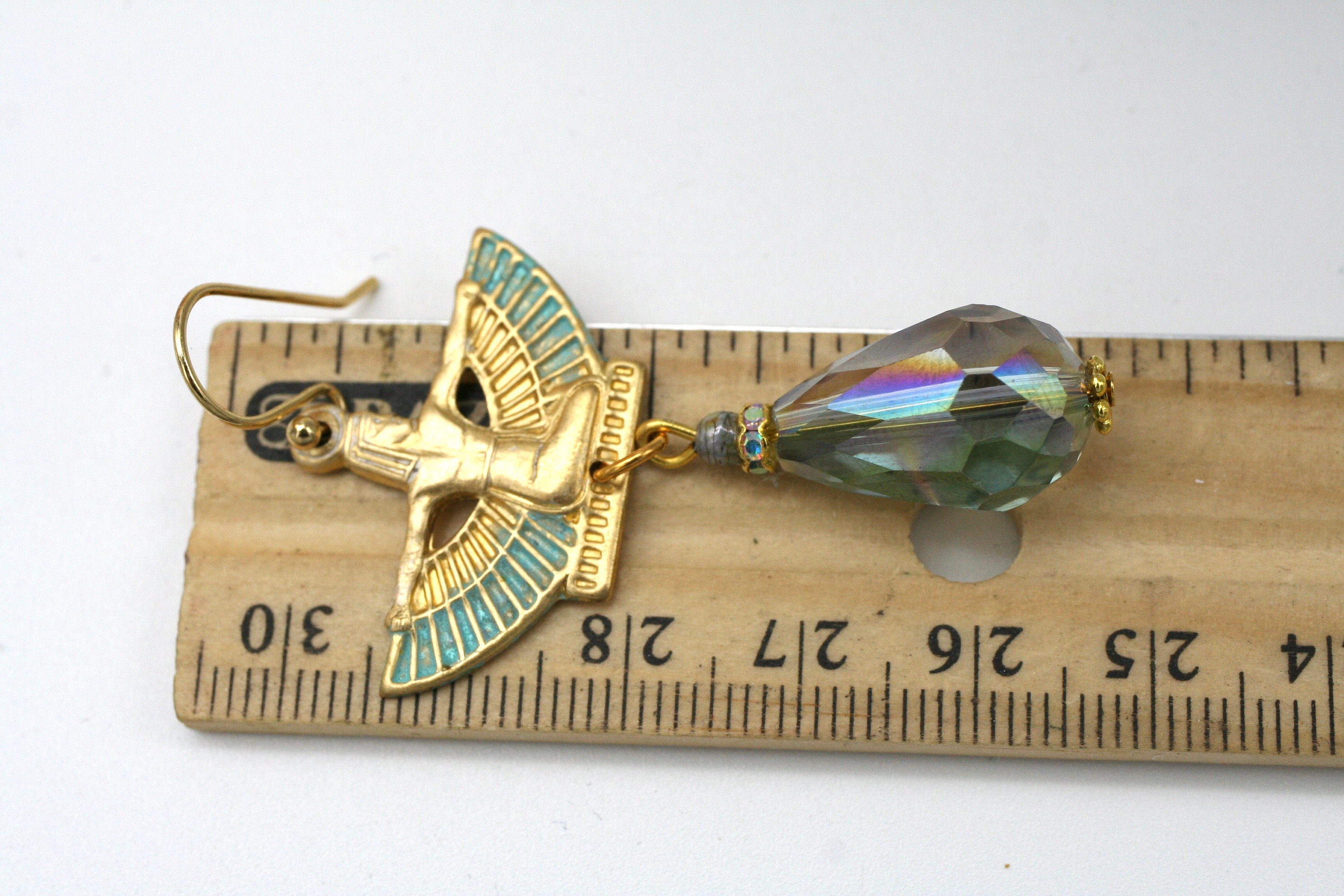 Art Deco Egyptian Revival Earrings Art Nouveau Crystal Earrings Vintage Style 1920s Earrings