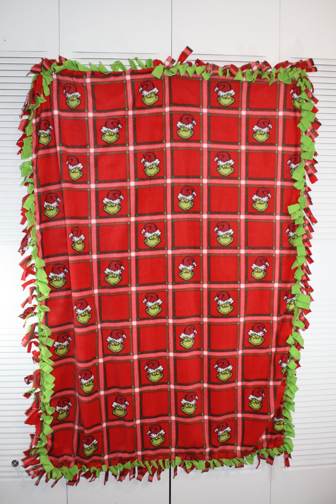 The Grinch No Sew Fleece Throw Blanket Etsy