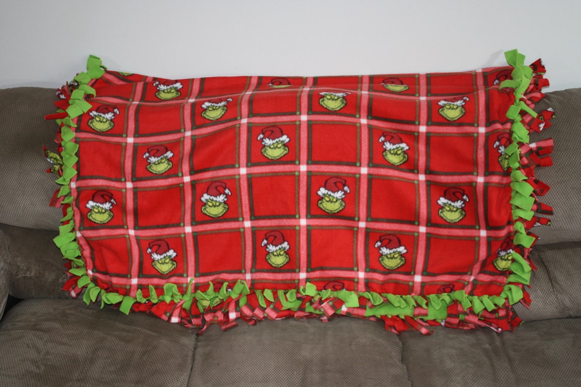 The Grinch No Sew Fleece Throw Blanket | Etsy