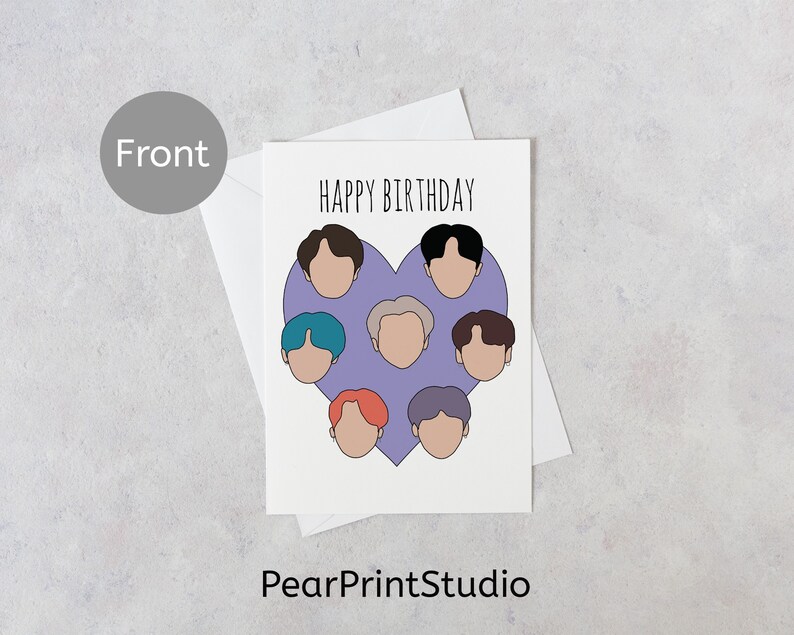 bts birthday card kpop birthday card bts greeting card