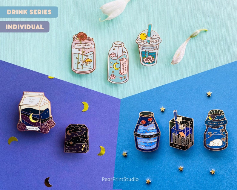 BTS x Drinks Enamel Pins 