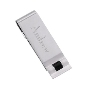 Personalized Colibri Onyx Stainless Steel Money Clip