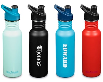 Personalized Klean Kanteen 18 oz Classic Sports Cap Water Bottle - Free Engraving