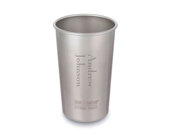 Personalized Klean Kanteen 16 oz Brushed Stainless Steel Cup - Free Engraving Offered