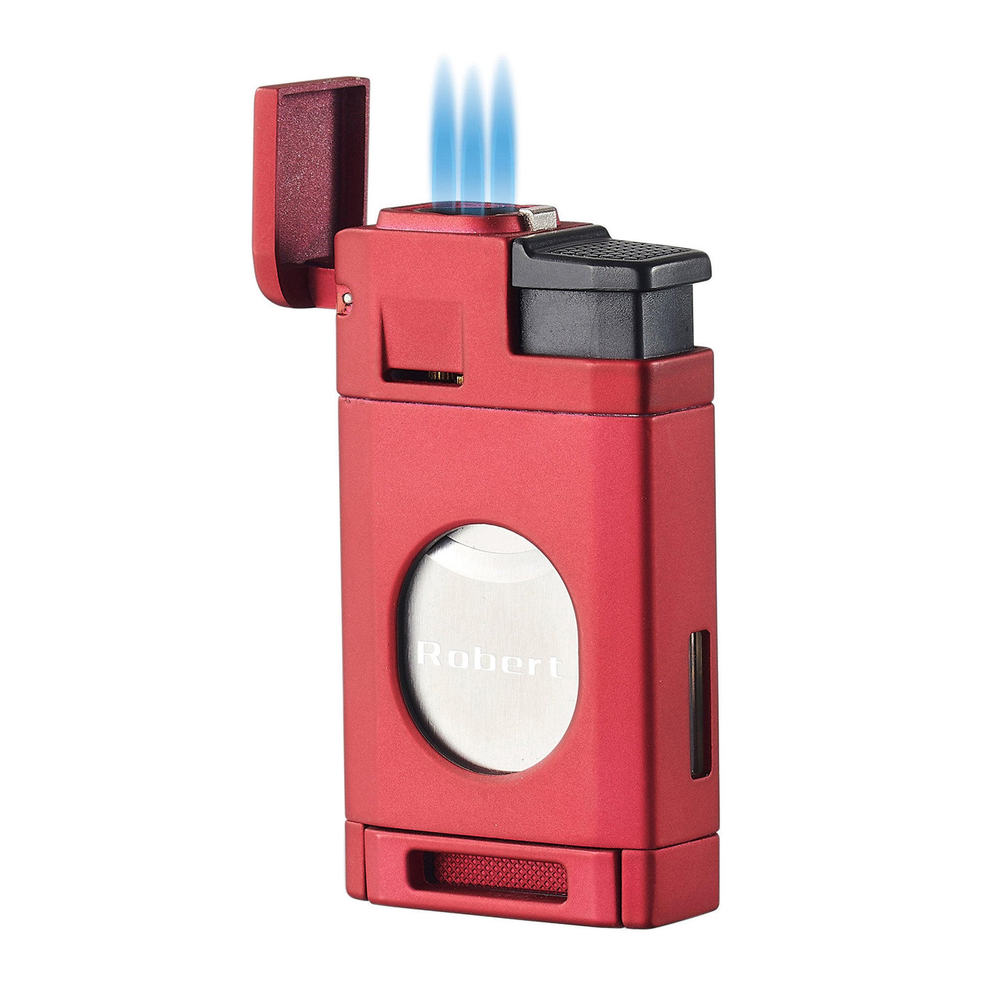 Briquet Torche Au Butane, Briquet Compact Et Portable, Coupe-vent, Flamme Rouge Jais, Briquet Rechargeable Au Butane D'anniversaire, Pour Femme/homme (Dd