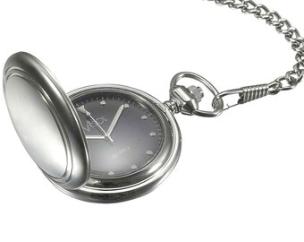 Personalized Visol Lux Stainless Steel Quartz Pocket Watch - Free Engraving!