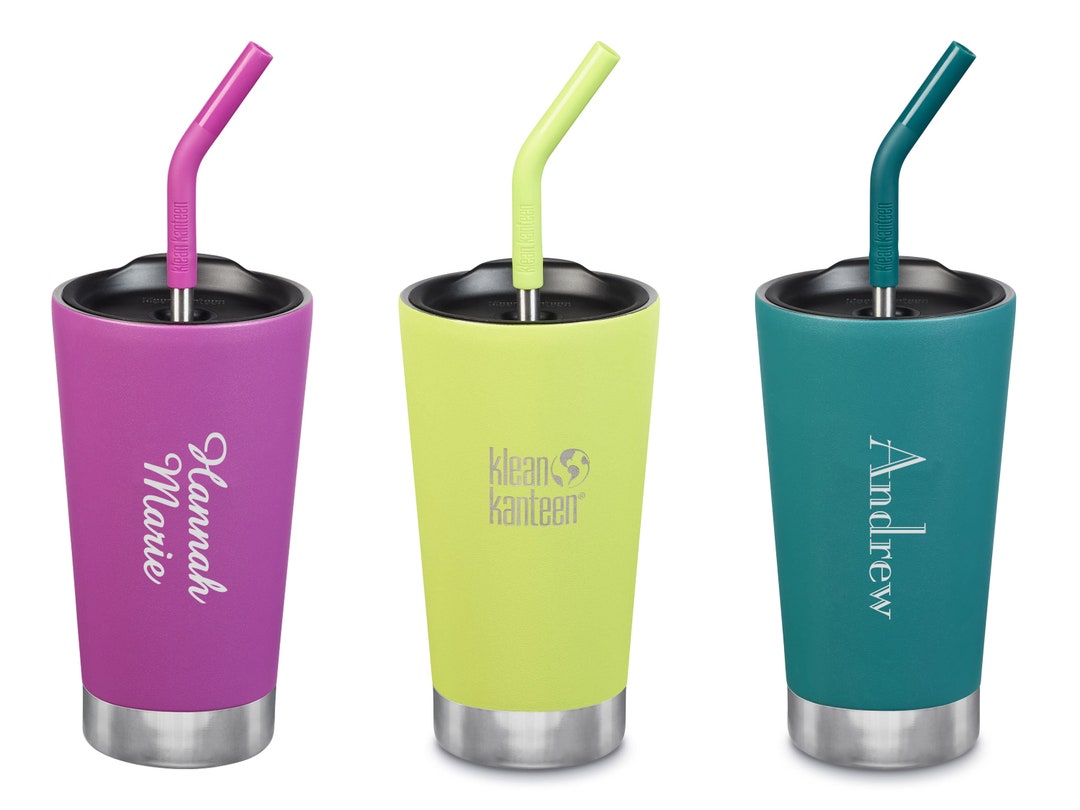 Klean Kanteen Personalized 16oz Insulated Tumbler W/ Straw Lid Etsy